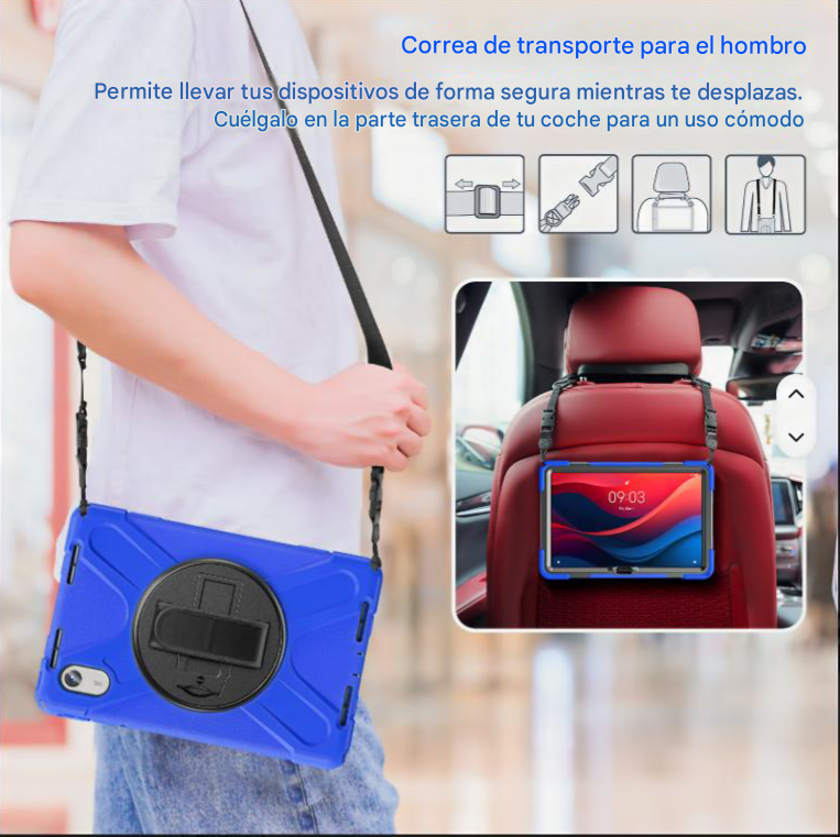 Funda Armor 360 para Samsung Galaxy Tab A11 Plus Azul - Imagen 5