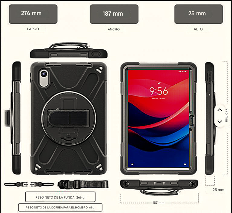 Funda Armor 360 para Samsung Galaxy Tab A11 Plus Azul - Imagen 11