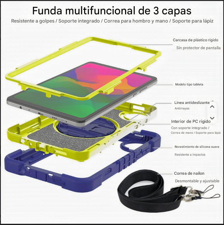Funda Armor 360 para Xiaomi Redmi Pad 2 11 Fucsia - Imagen 5