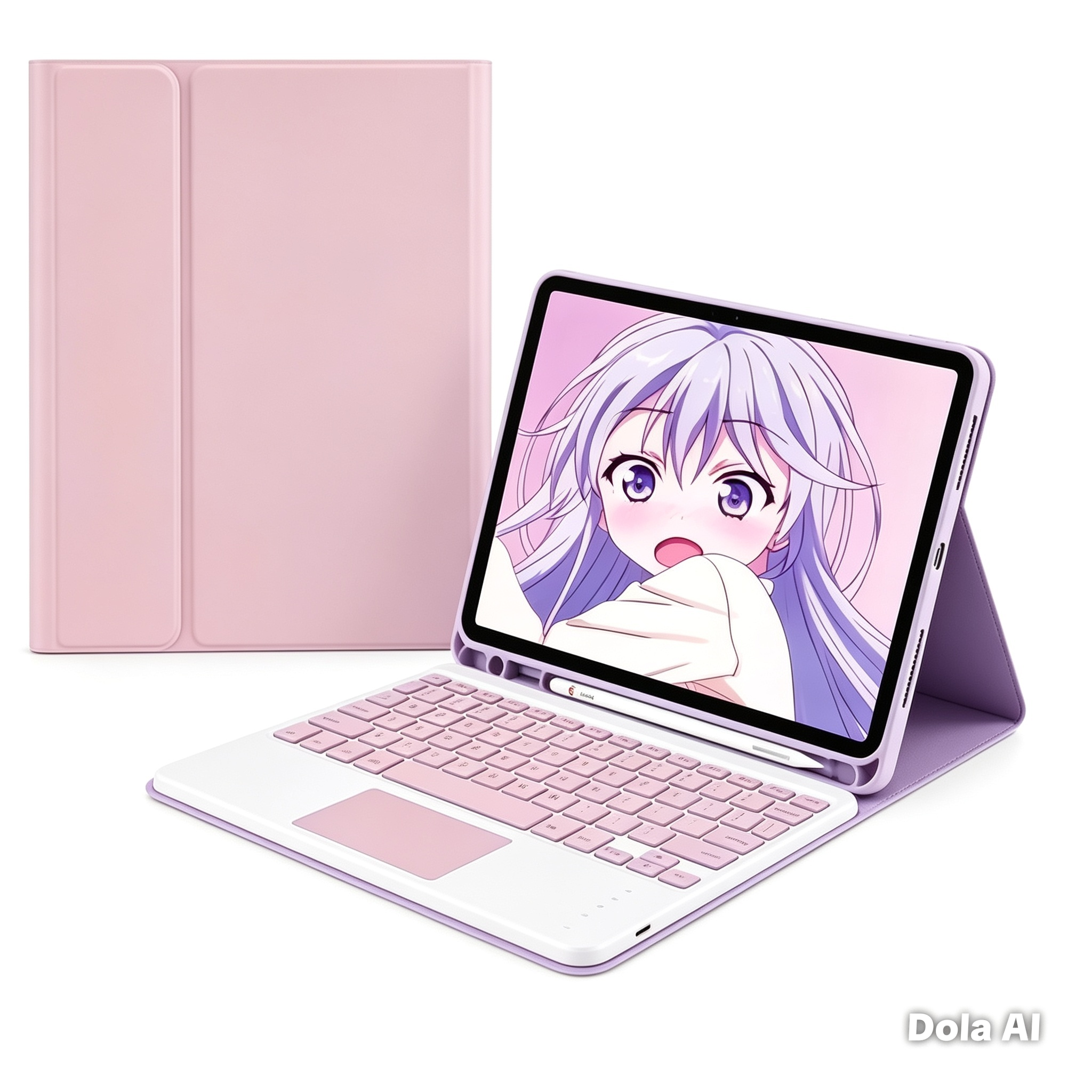 Funda con Teclado para iPad 10.2 Rosado