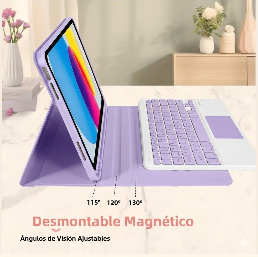 Funda con Teclado para iPad 10.2 Lila - Imagen 4