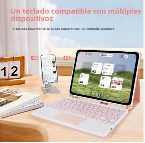 Funda con Teclado para iPad 10.2 Rosado - Imagen 3
