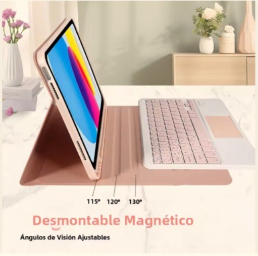 Funda con Teclado para iPad 10.2 Rosado - Imagen 4
