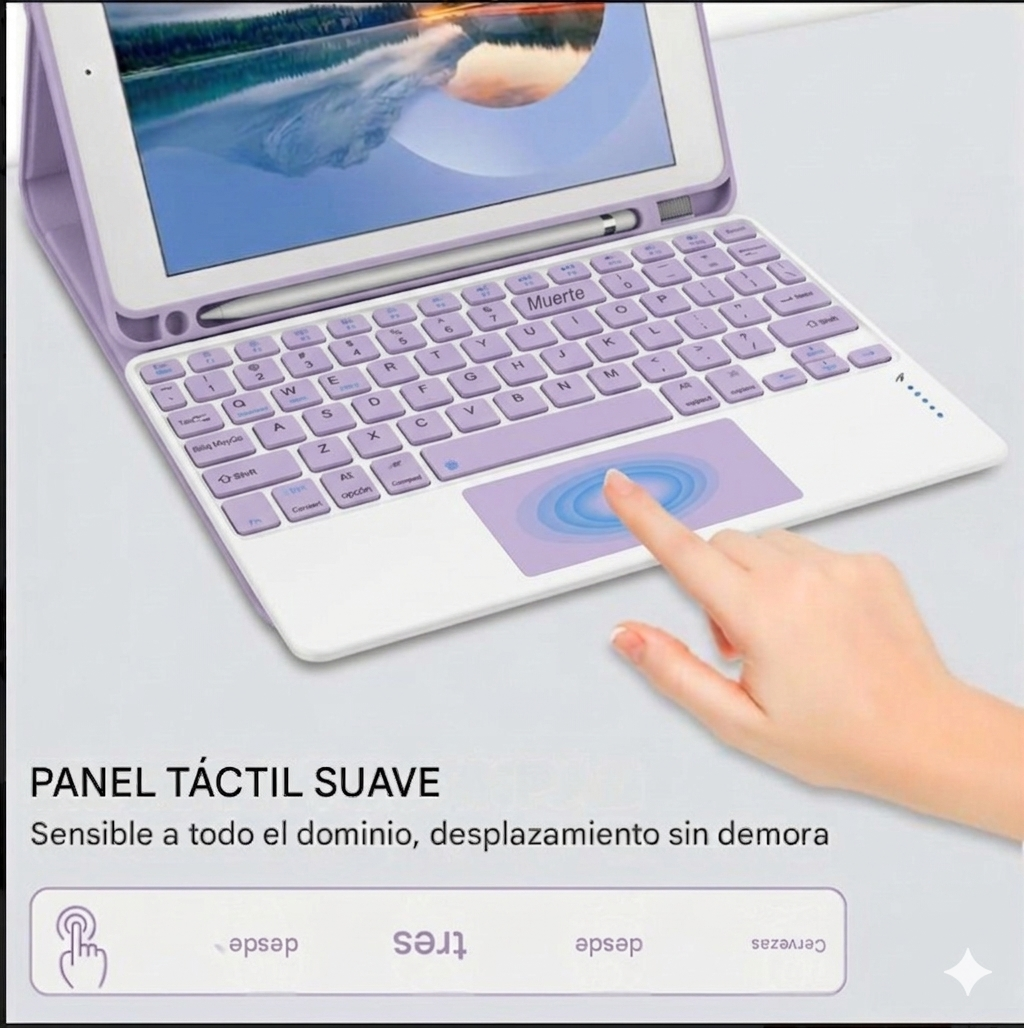 Funda con Teclado para iPad 10.2 Lila - Imagen 5