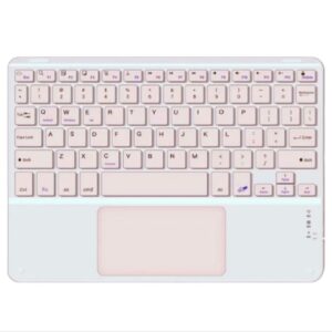 Teclado Bluetooth Universal con Touchpad Blanco con Rosado