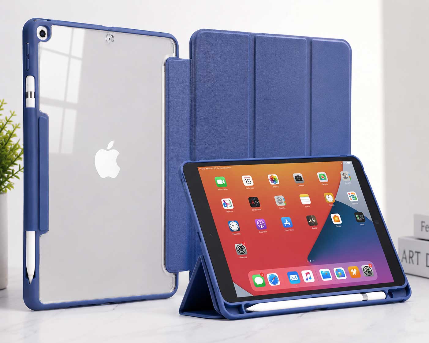 Funda Antishock iPad 10.2 con Porta Lápiz Azul - Imagen 2