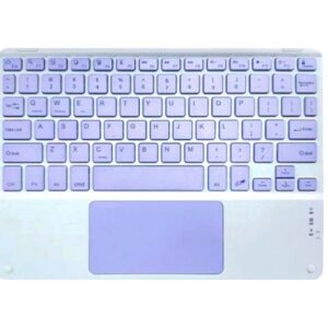 Teclado Bluetooth con Touchpad Universal Blanco con Lila