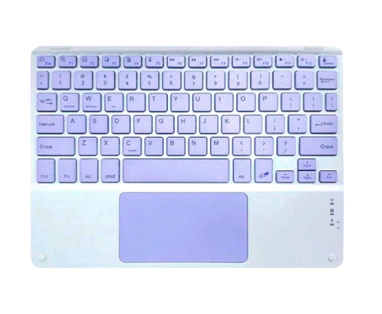 Teclado Bluetooth con Touchpad Universal Blanco con Lila
