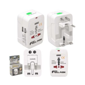 Adaptador de Enchufe Viajero Universal C / USB Full Max