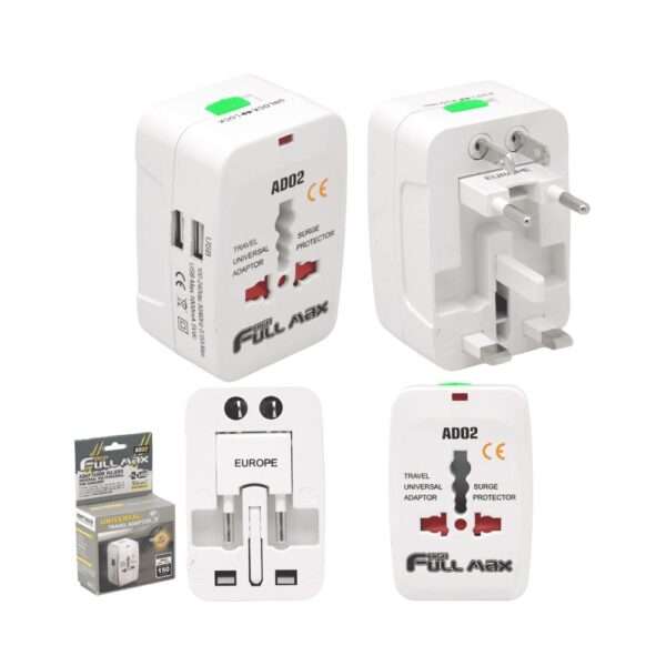 Adaptador de Enchufe Viajero Universal C / USB Full Max - Imagen 5