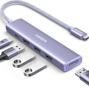 Adaptador Hub USB - C UGREEN 5 en 1 / 3x USB - A / 1x HDMI / 1x Pd 100w Mod.35582