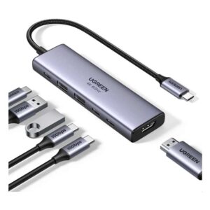 Adaptador Hub USB - C UGREEN 6 en 1 / 2x USB - C / 2x USB - A / 1x HDMI / 1x Pd 100w Mod.35999