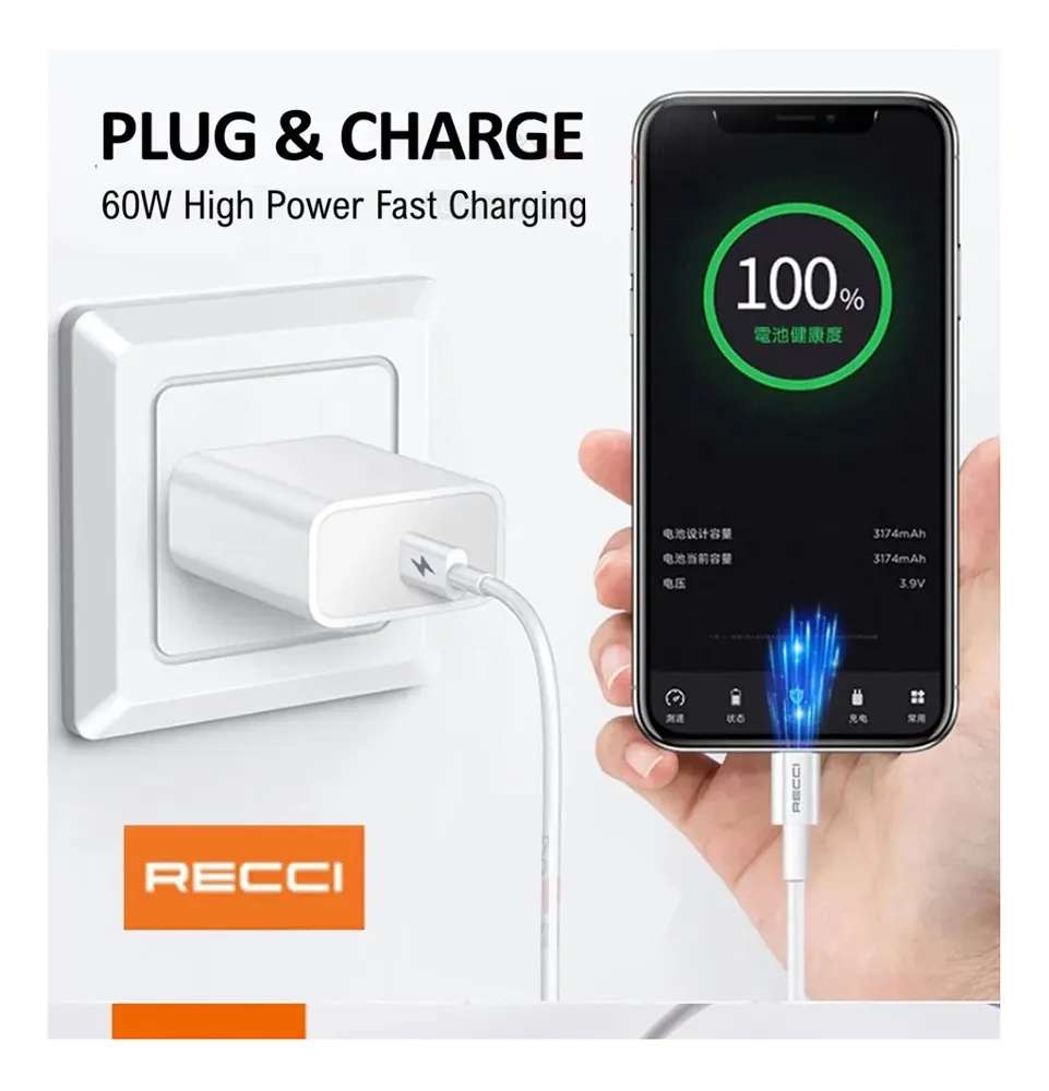 Cable USB - C A C 1.5m RECCI - Imagen 2