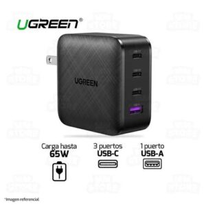 Cargador Nexode Gan 65w 3 USB - C + 1 USB - A UGREEN